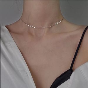 Peach heart choker necklace